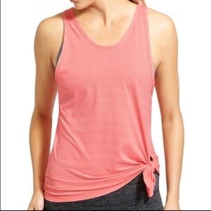 NEW ATHLETA Max Out Tank Top Coral White Side Tie